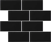 TCSAG-04 3x6 Black Glass Subway Wall Tile -Kitchen and Bath Backsplash